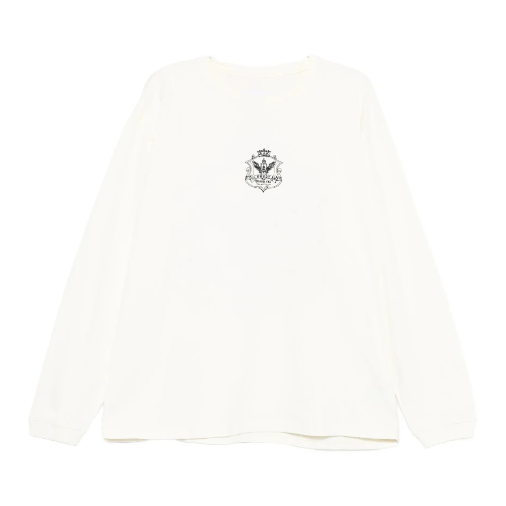 Rhude Men's White Long Sleeve T-Shirts, M, Crewneck Long Sleeve Top