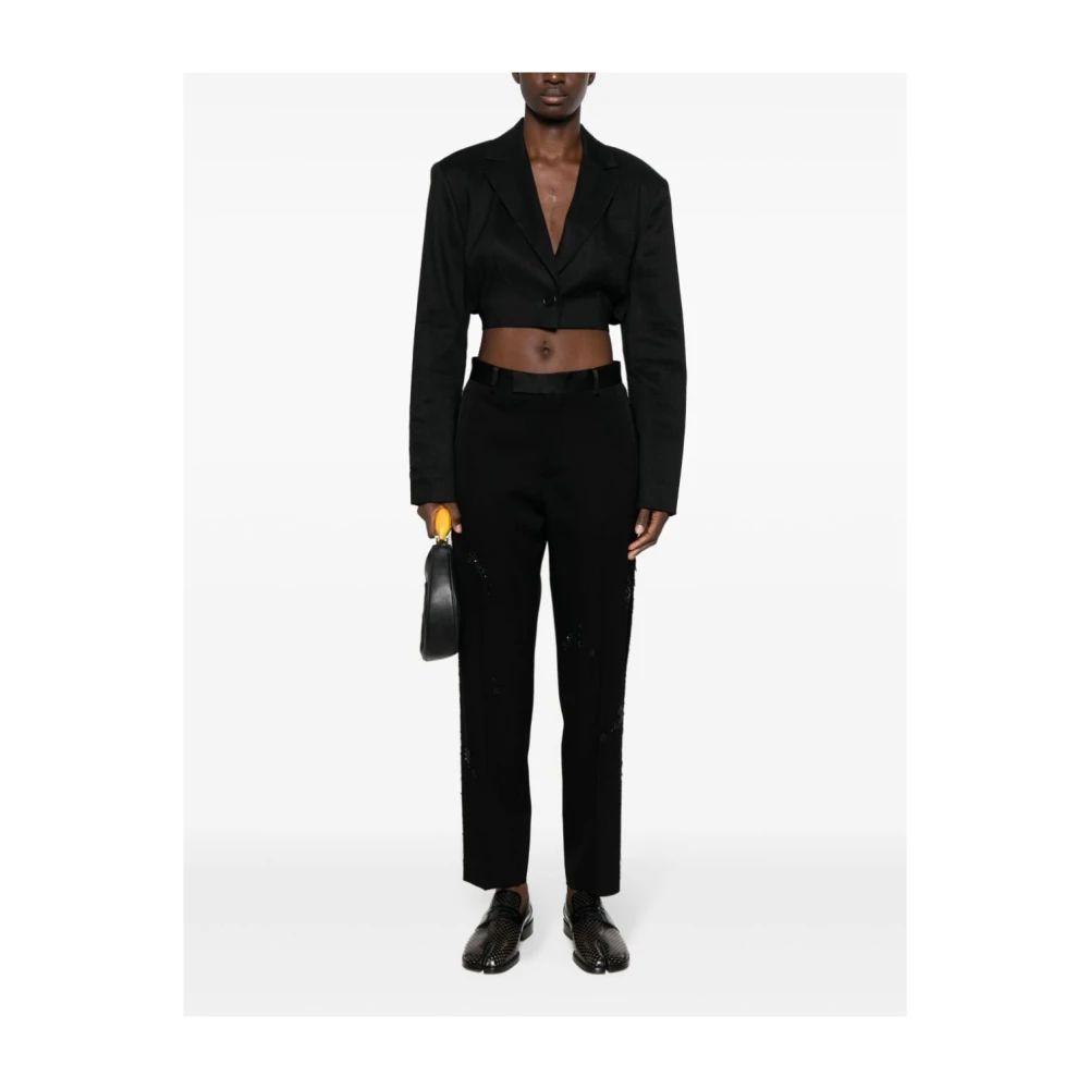 Undercover Zwarte op maat gemaakte broek met juweel inzetstukken Black Dames