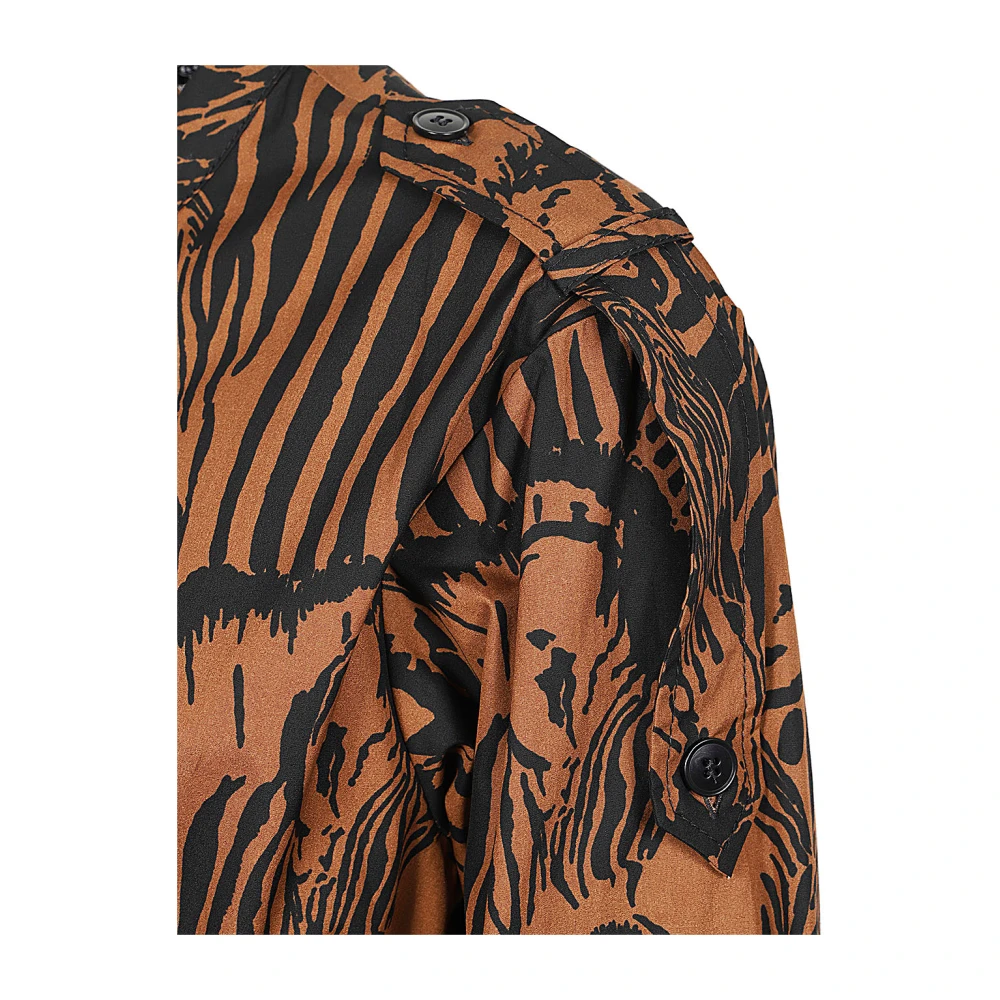 Max Mara Weekend Zebra Print Katoenen Midi Jurk Multicolor Dames