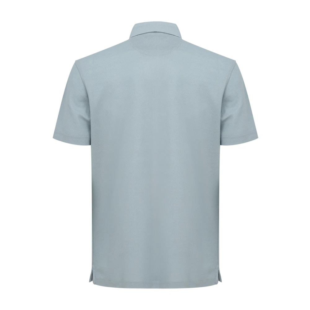 Corneliani Blauw Polo Shirt Klassiek Korte Mouw Blue Heren