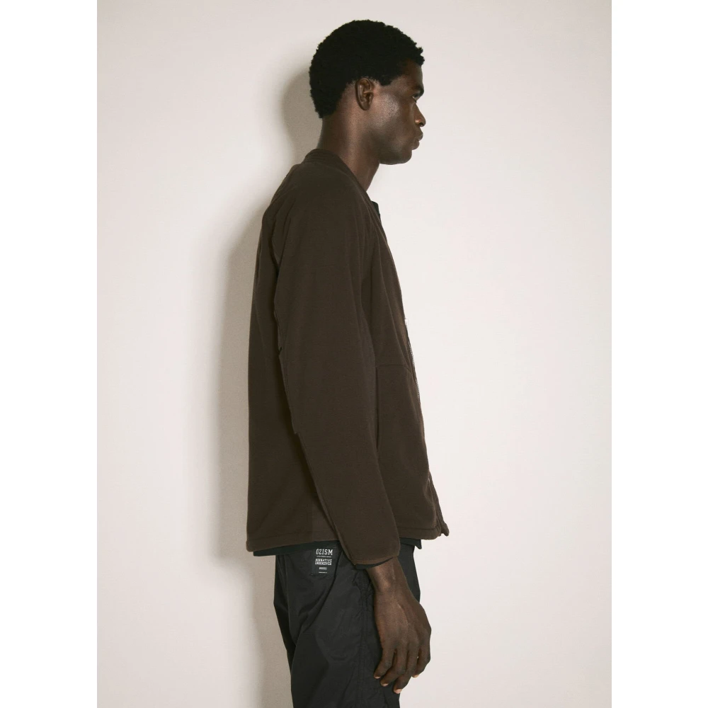 Undercover Contrastpaneel Fleece Blouson Jas Brown Heren