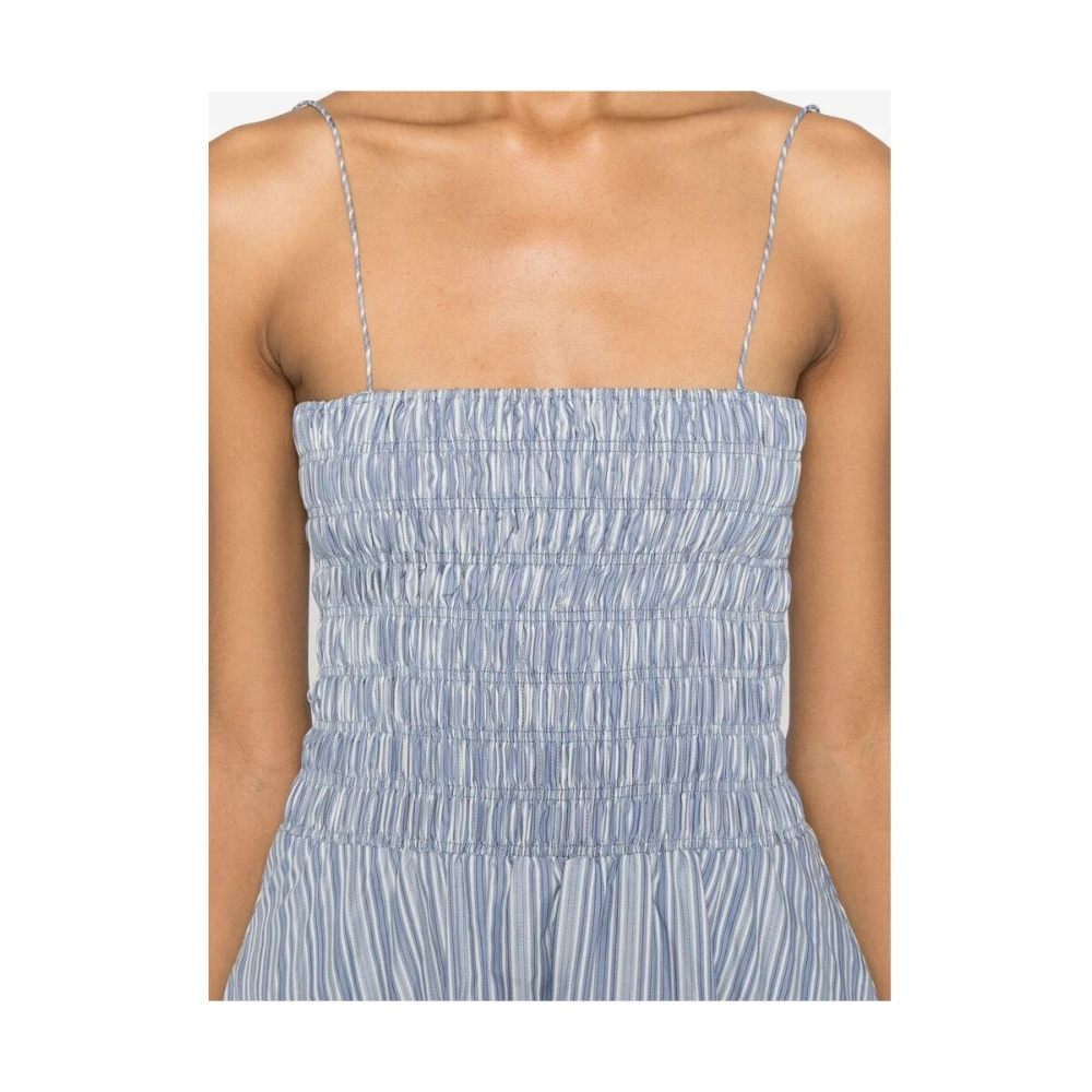 Faithfull the Brand Korenbloemblauwe Vierkante Hals Jurk Blue Dames