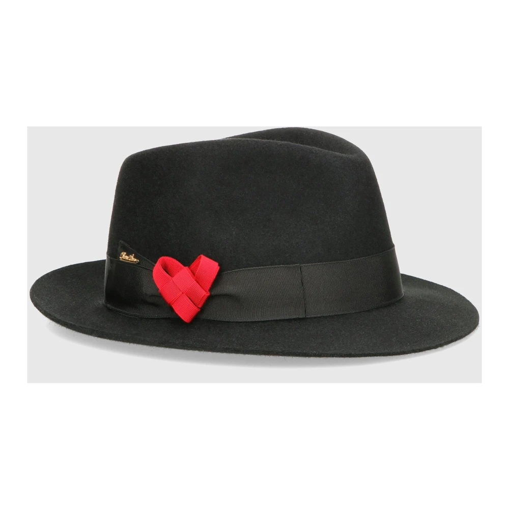 Borsalino Hart Origami Fedora Hoed Black Dames