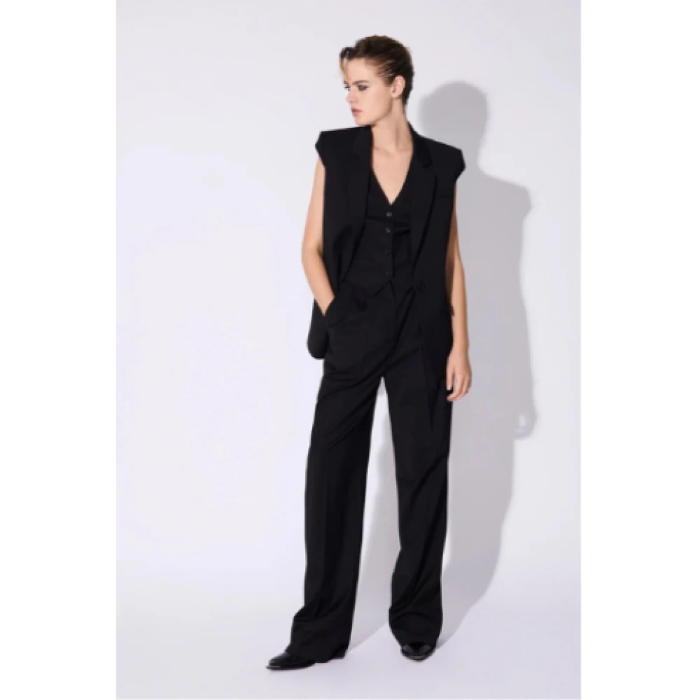 Barbara Bui Mouwloos Zwarte Wollen Vest Mode Black Dames