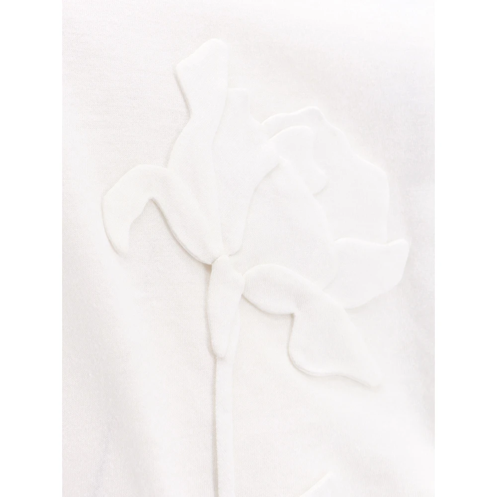 Valentino Bloemen Katoenen T-Shirt White Heren