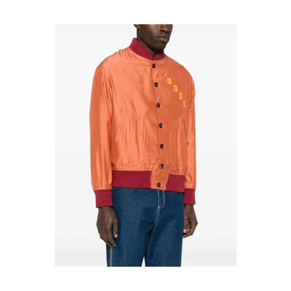 Bode Terracotta Oranje Knoop Voorkant Buitenkleding Orange Heren