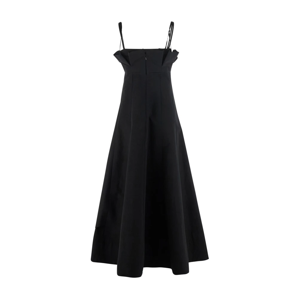 Philosophy di Lorenzo Serafini Zwarte Ruche Jurk Katoenmix Technische Stof Black Dames