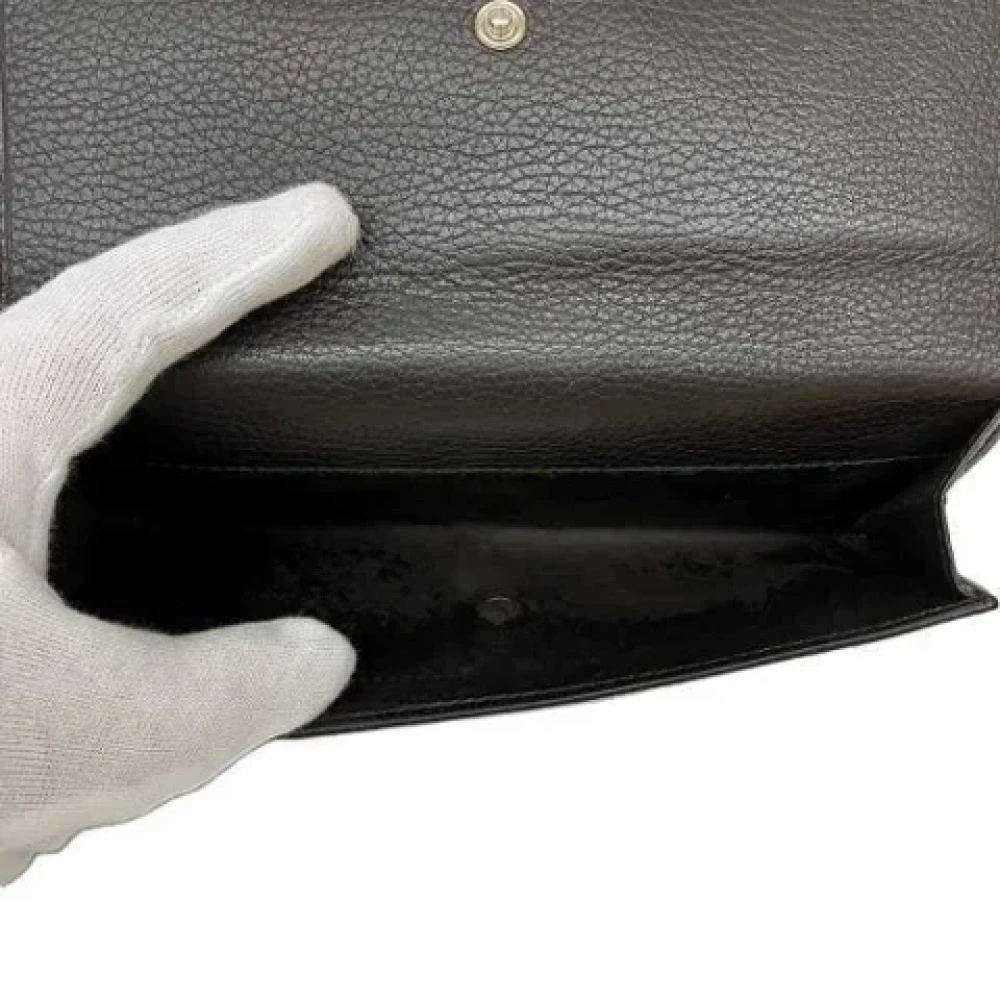 Gucci Vintage Pre-owned Leather wallets Black Dames