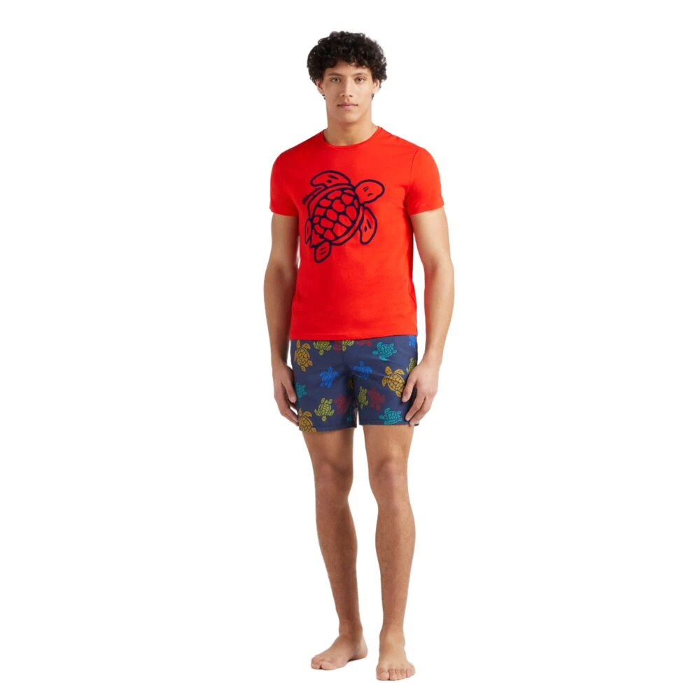 Vilebrequin T-shirt gemaakt van biologisch katoen met geborduurde schildpad voor heren Red Heren
