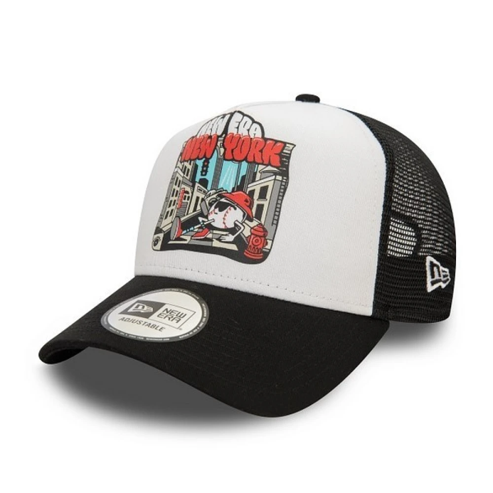 New era Zwarte Grafische Print Trucker Hoed New York Black Heren