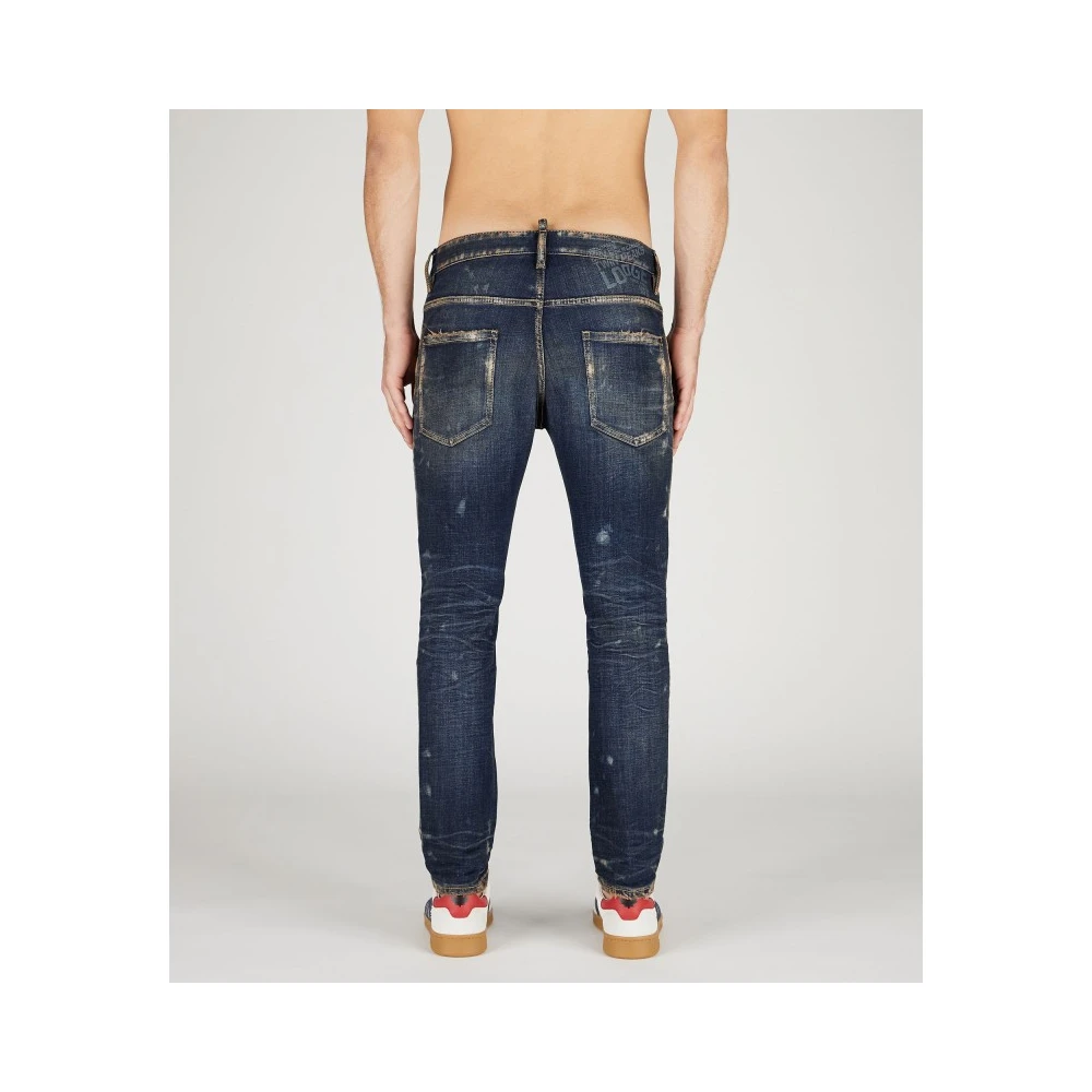 Dsquared2 Skater Model Stretch Katoen Jeans Blue Heren