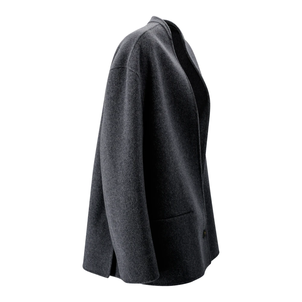 Philosophy di Lorenzo Serafini Grijze Wollen V-hals Jas Gray Dames