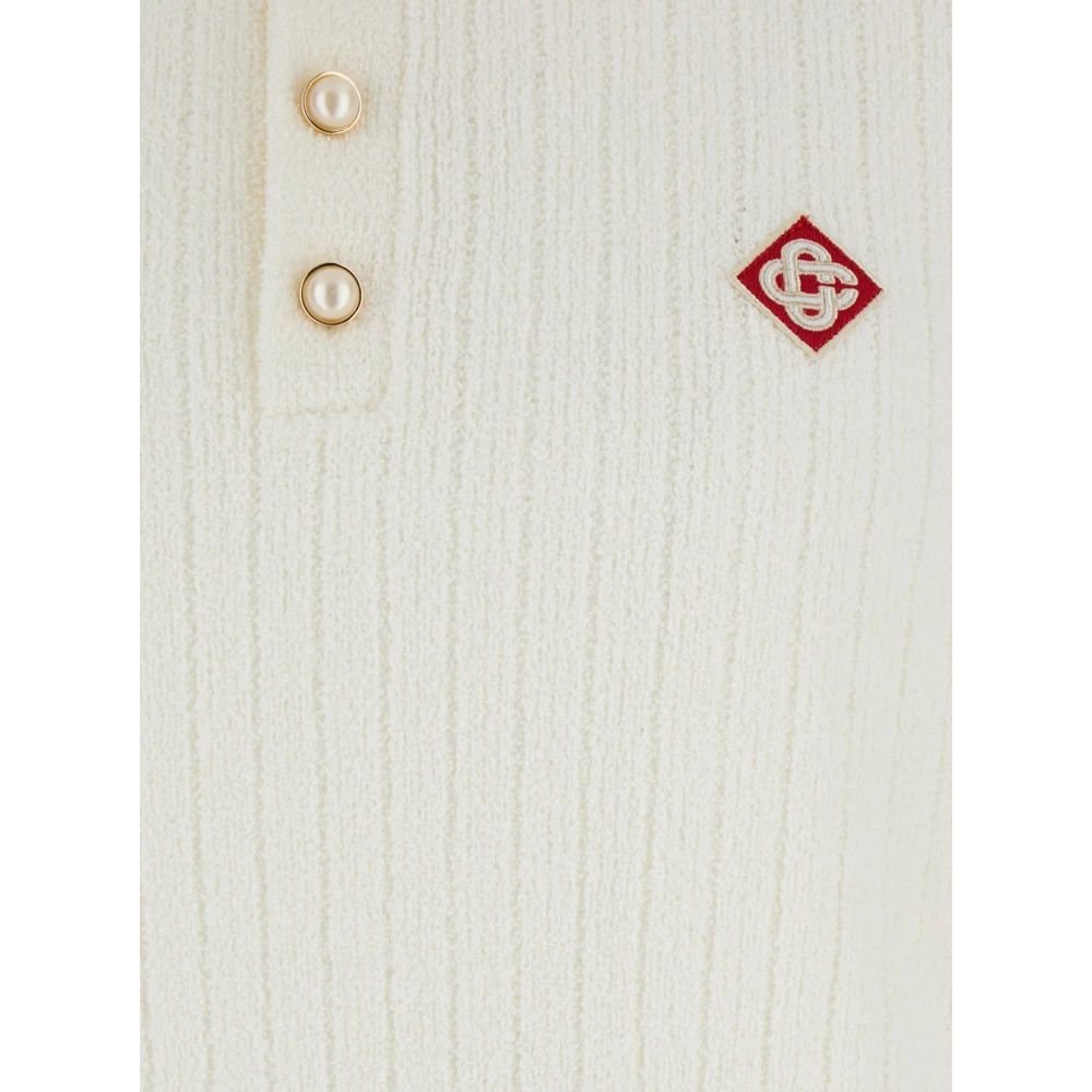 Casablanca Wit Poloshirt met Logo Borduursel White Heren