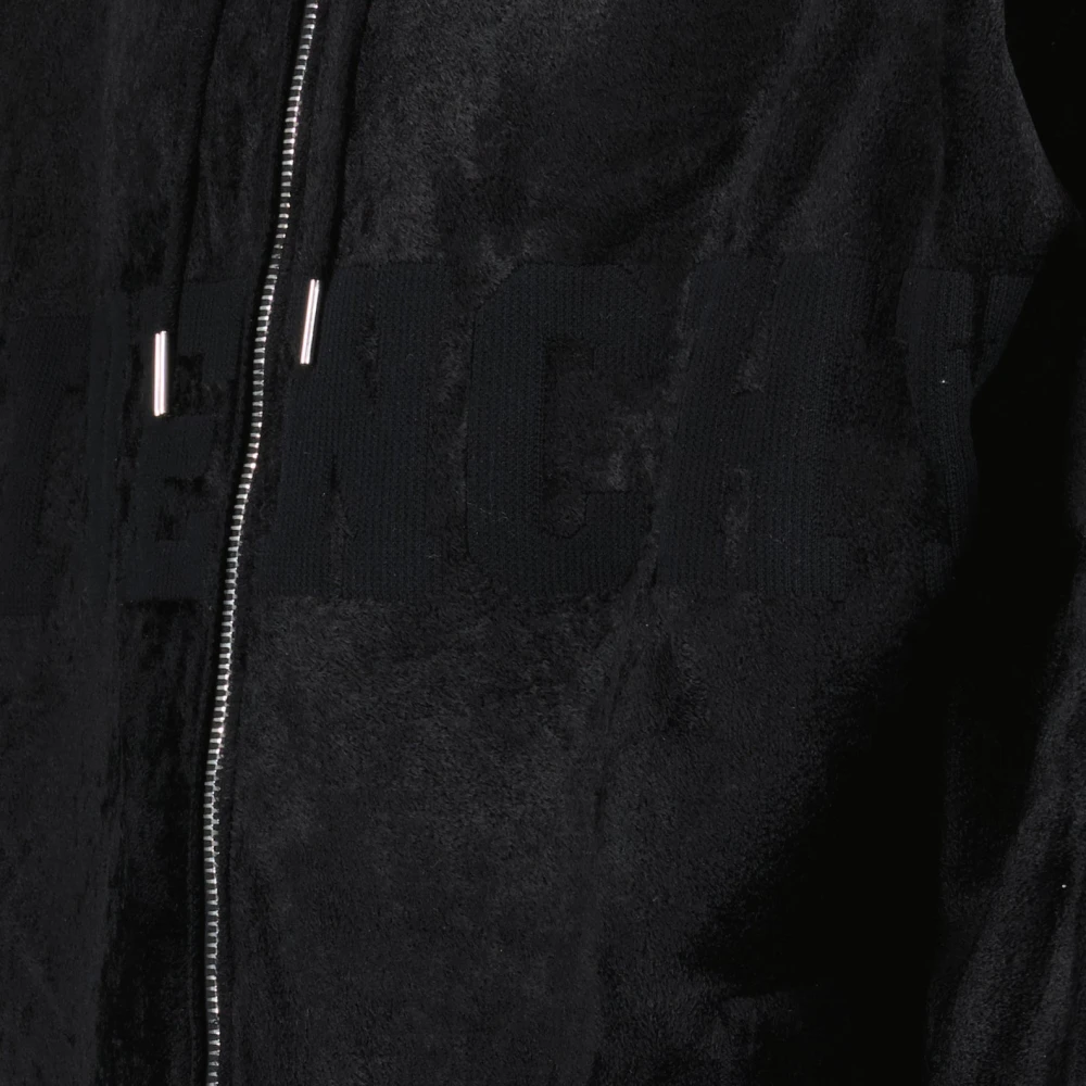 Givenchy Hoodie met ritssluiting en geborduurd logo Black Heren