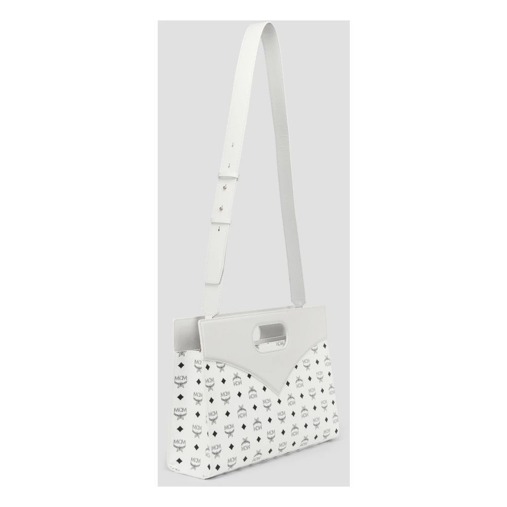 MCM Diamanten tas gemaakt van Visetos leermix White Dames
