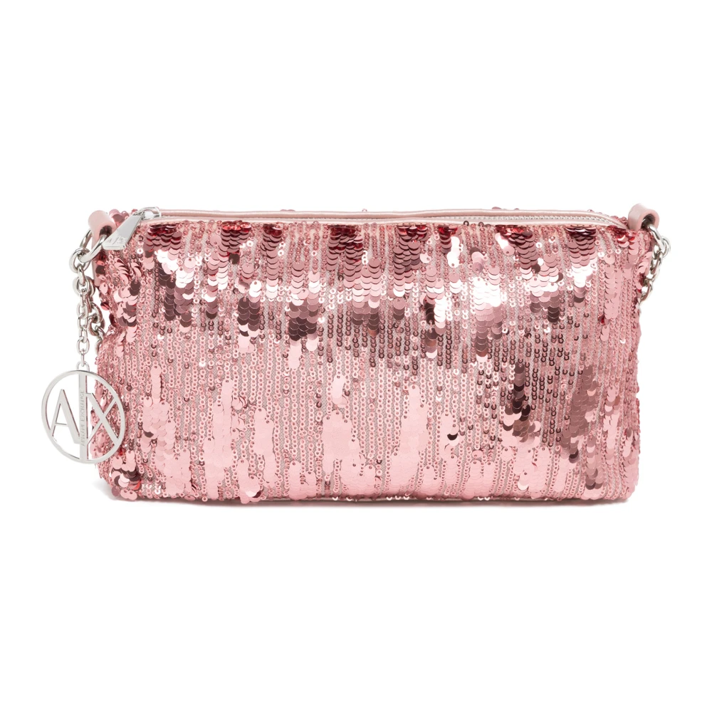 Armani Exchange Stijlvolle Schoudertas met Rits Pink Dames