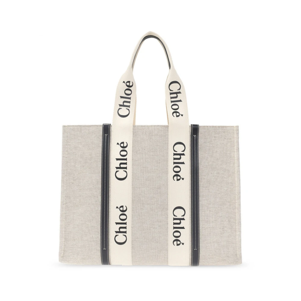 Chloé Grote Houten Tote Tas White Dames