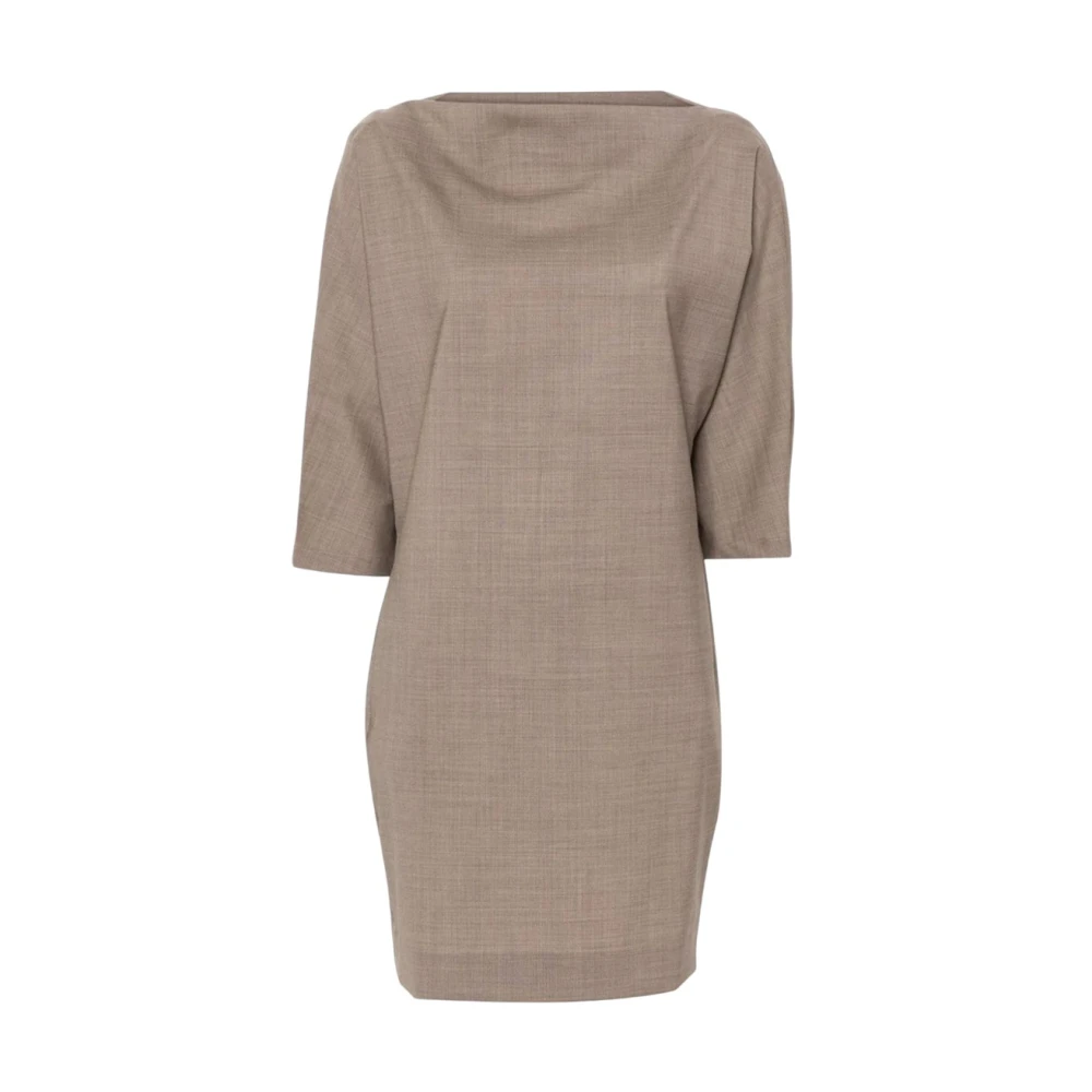 P.a.r.o.s.h. Elegante Wol Korte Jurk Brown Dames