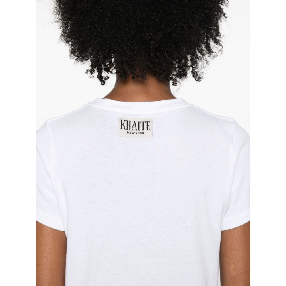 Khaite Wit Katoenen Crew Neck T-Shirt White Dames