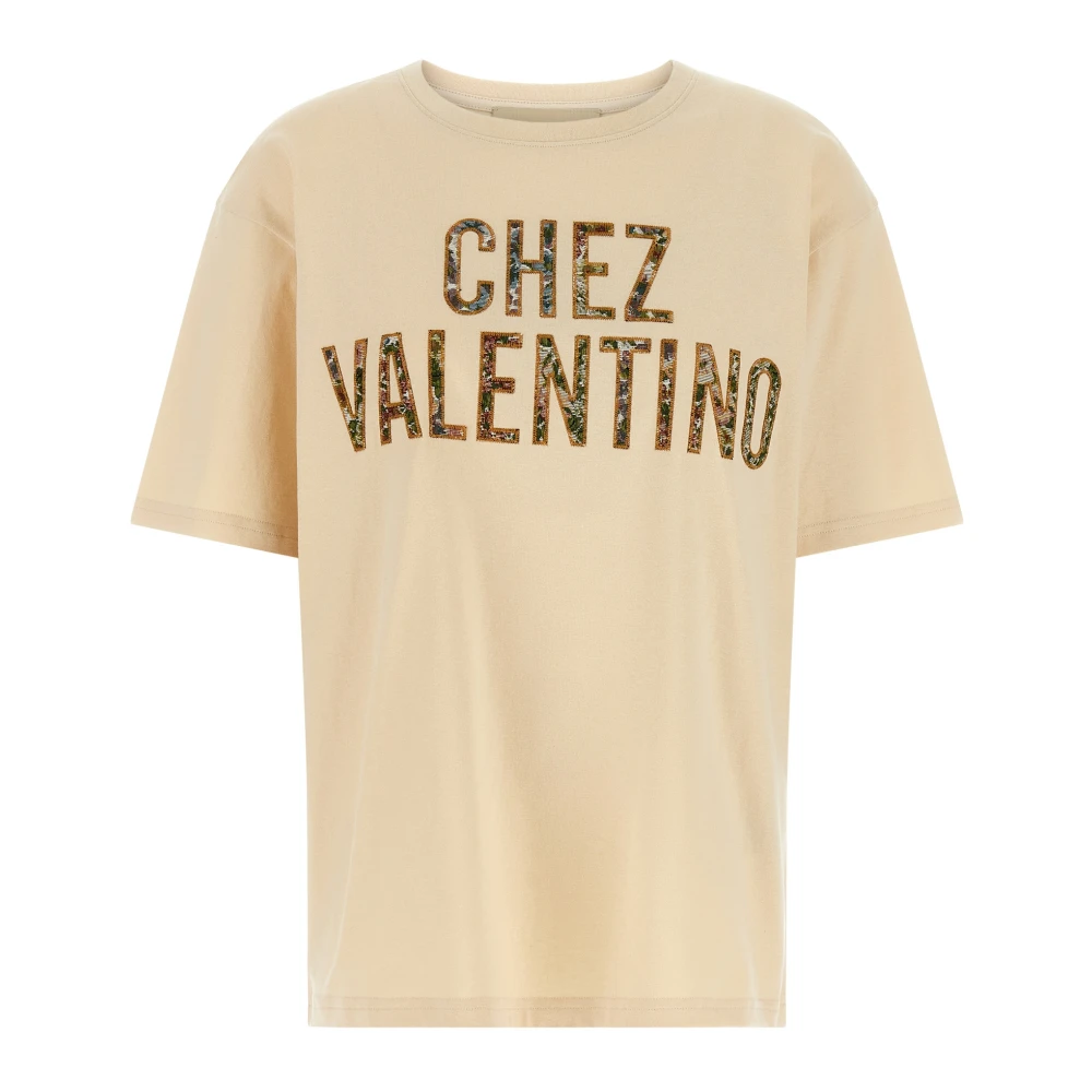 Valentino Garavani Women's Beige Après L Hiver T-Shirt