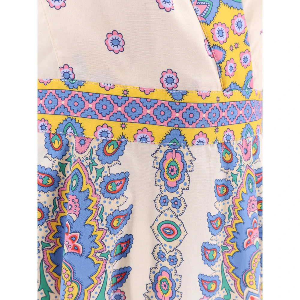 ETRO Gerimpelde katoenen jurk met V-hals Beige Dames