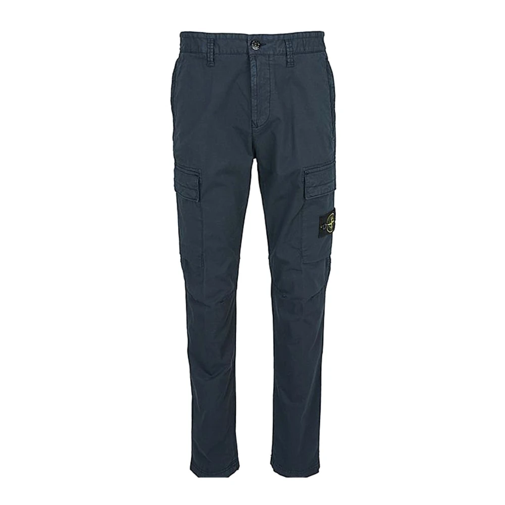 Stone Island Blue Slim-Fit Trousers, Male, W33, Pantalone