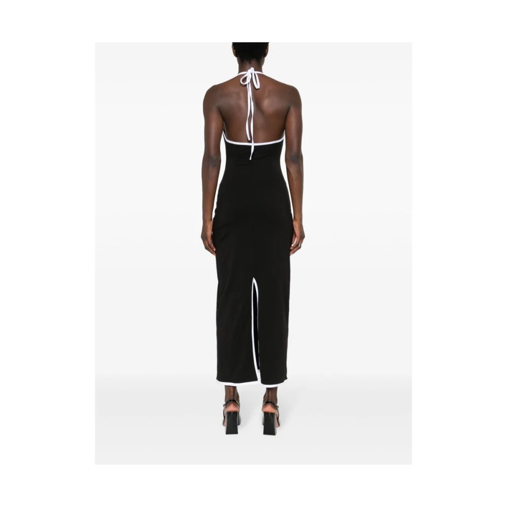 Rowen Rose Bloemenapplicatie Halternek Zwart Wit Rok Black Dames