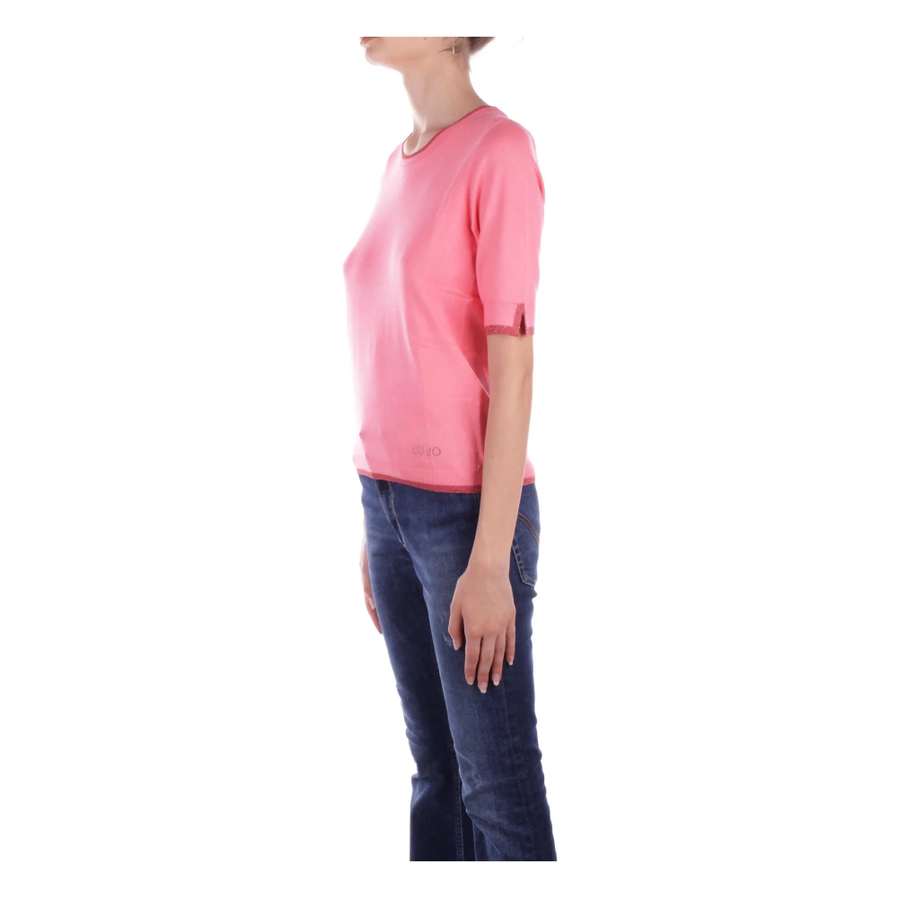 Liu Jo Fuchsia Sweater 1 Logo Side Pink Dames