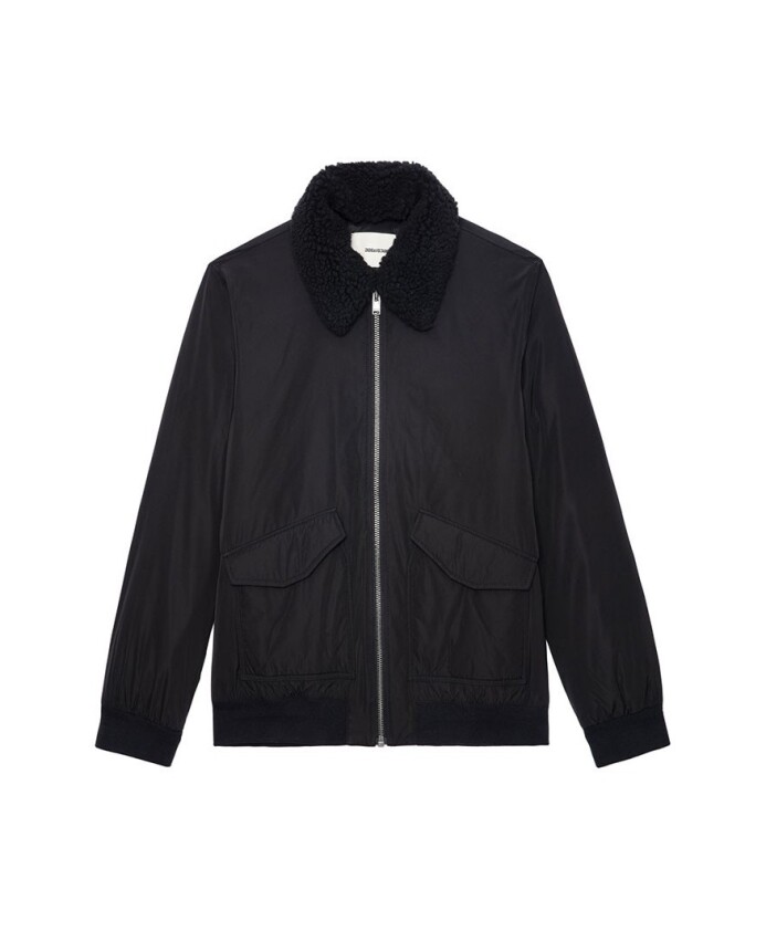 blouson-aviateur-a-col-en-peau-lainee