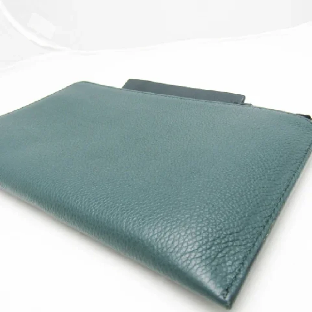 Burberry Vintage Pre-owned Leather clutches Green Dames