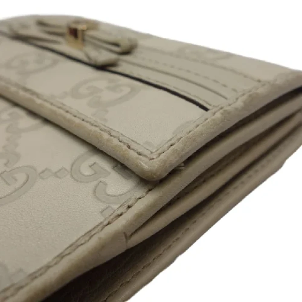Gucci Vintage Pre-owned Leather wallets Beige Dames