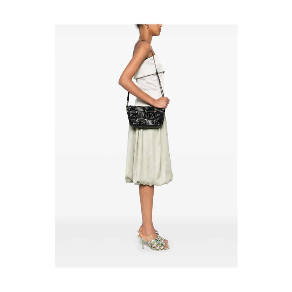 Salvatore Ferragamo Zwarte Schoudertas met Kaartsleuven Black Dames