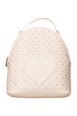 Moschino White Embossed LOVE Logo Backpack Love Moschino Backpacks for Women | Online Sale up to 47  main image 4