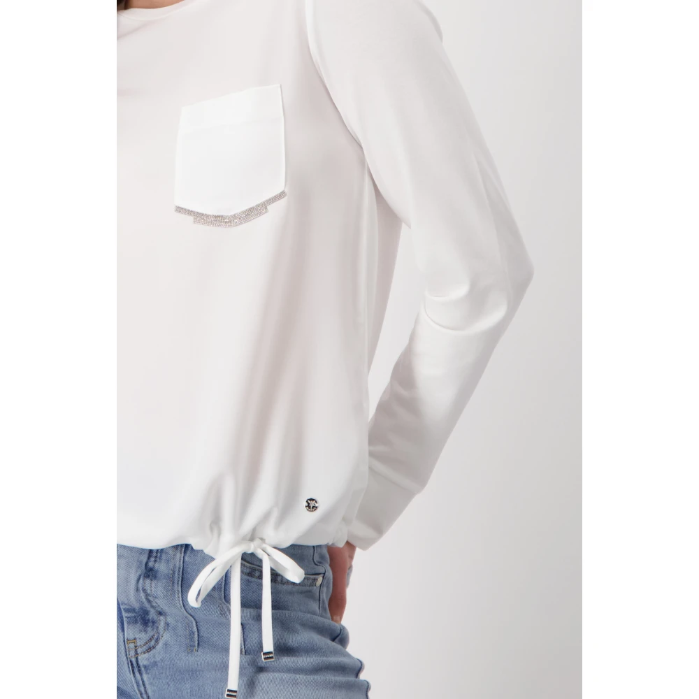 monari Stijlvolle blouse shirt met sieradenzak White Dames