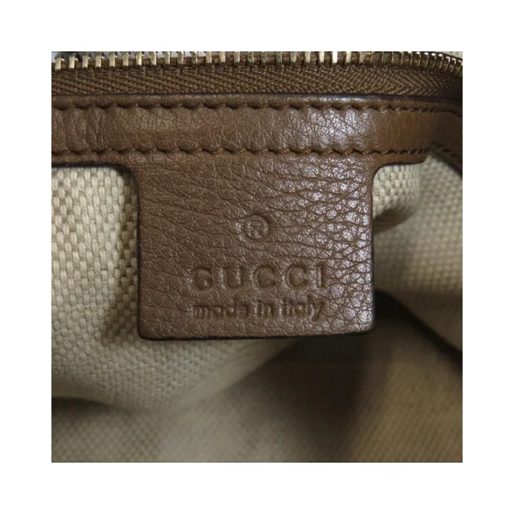 Gucci Vintage Tweedehands Bruin Leren Gucci Schoudertas Brown Unisex