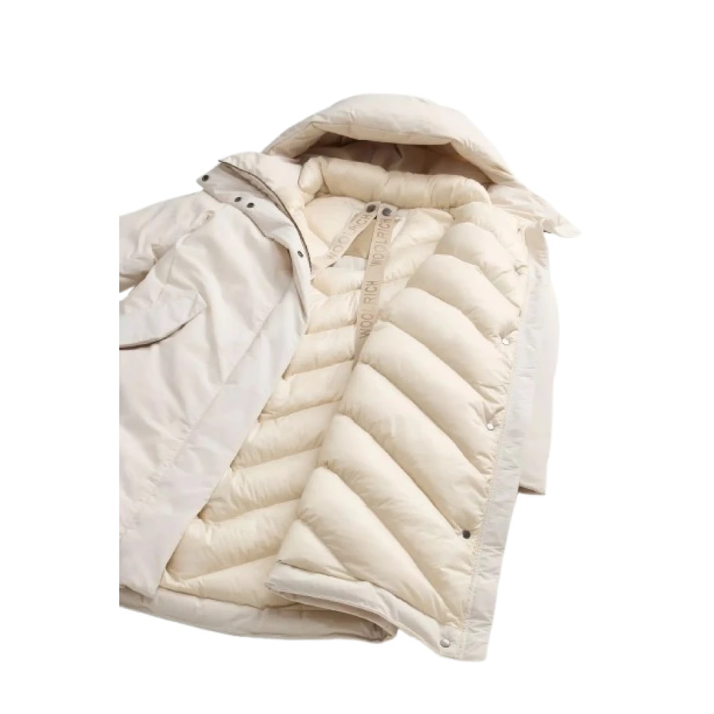 Woolrich Luxe Cocoon Parka in Milky Cream Beige Dames
