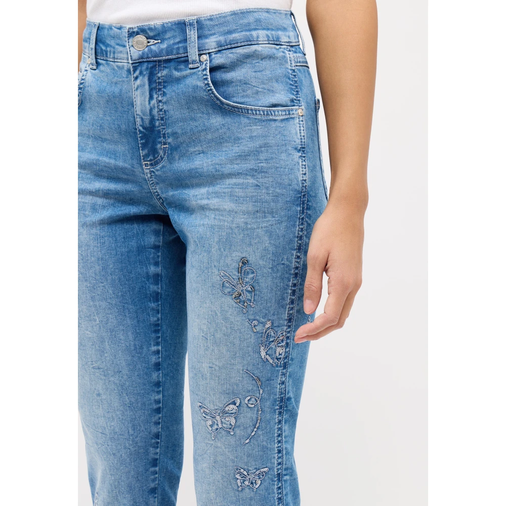 Angels Vlinder Crop Top Blue Dames