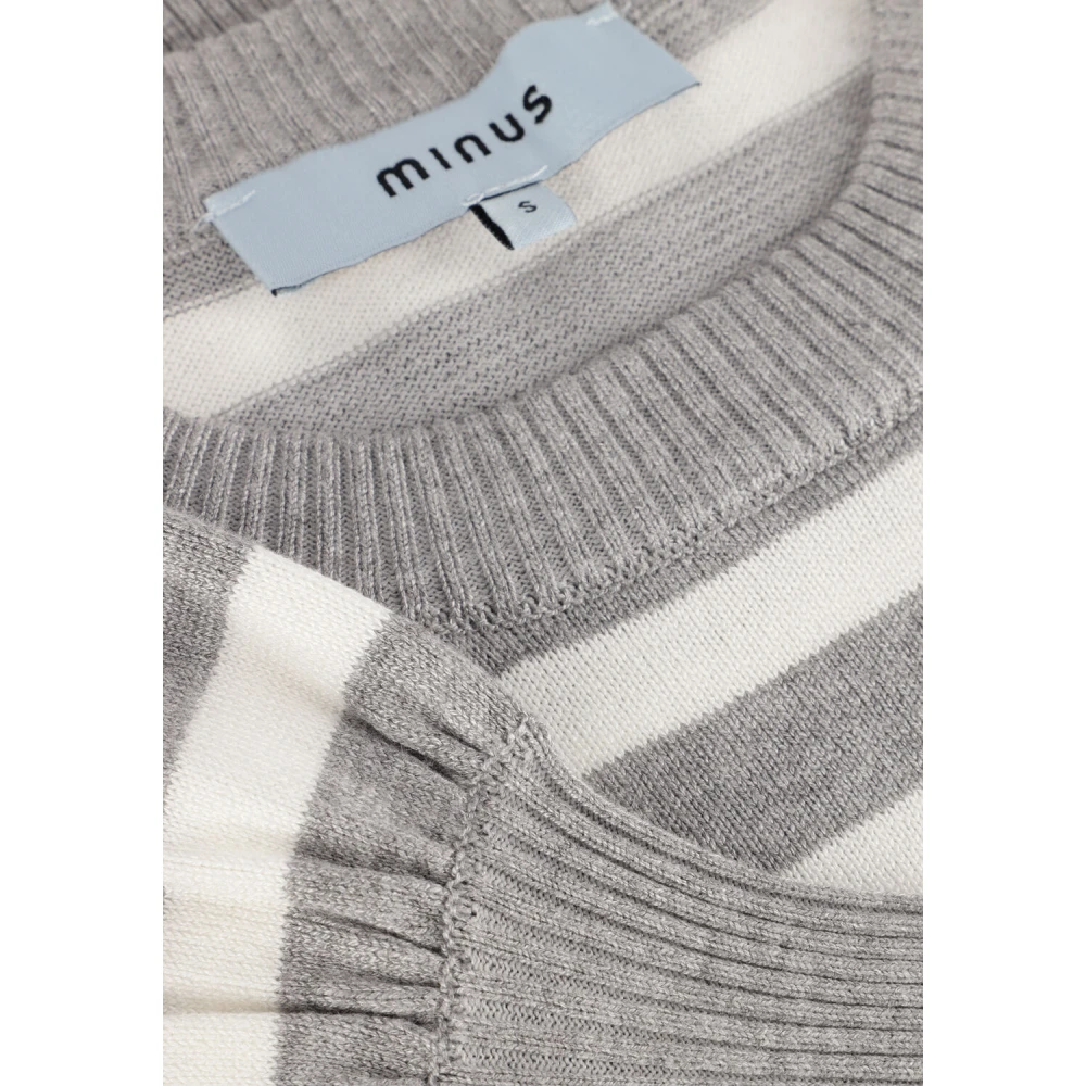 Minus Gestreepte pullover met lange mouwen Gray Dames