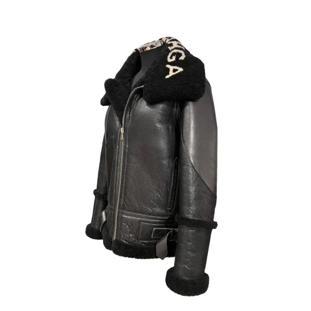 Balenciaga Vintage Pre-owned Leather outerwear Black Dames