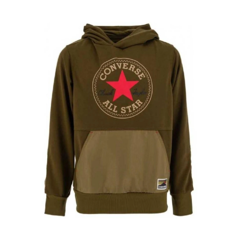 Converse Katoenen hoodie met contrastinzetten Green Heren