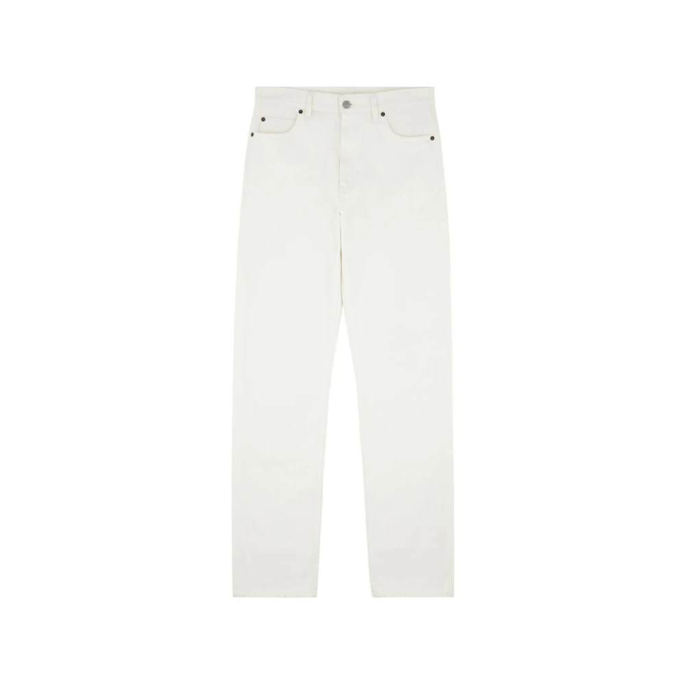 Mm6 Maison Margiela Men's White Cotton Canvas Jeans - Straight Fit Jeans - W33 - Jeans