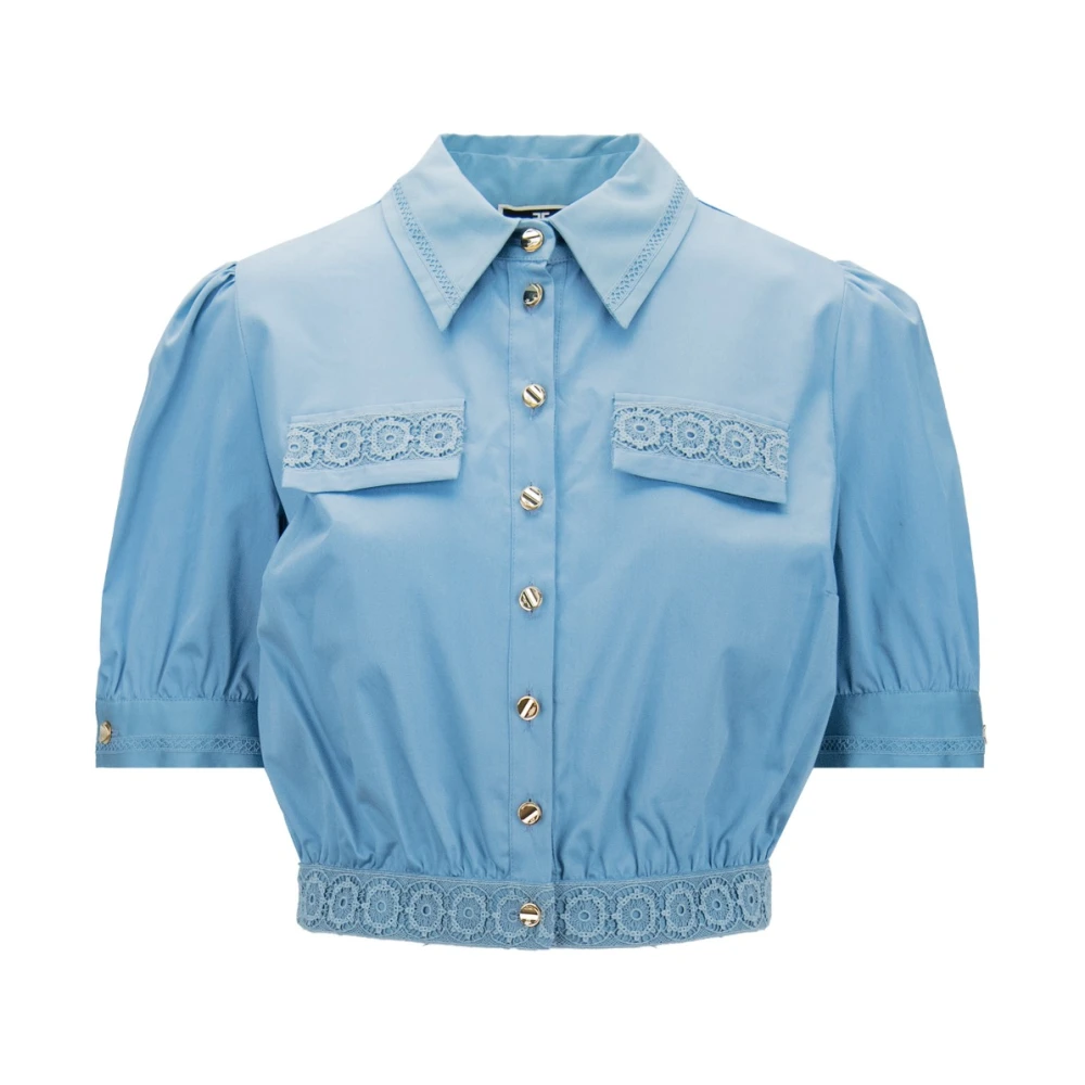 Elisabetta Franchi Korte mouwen knoopshirt Blue Dames