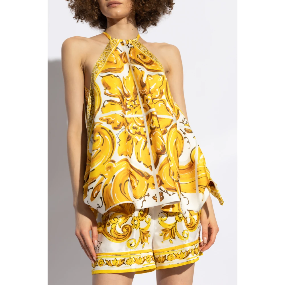 Dolce & Gabbana Top met 'Majolika'-print Yellow Dames