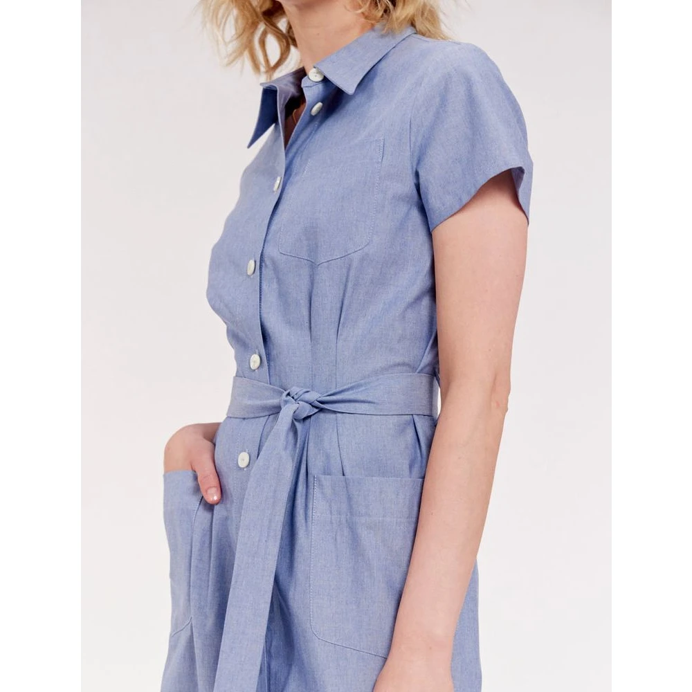 Ines De La Fressange Paris Blauwe Ethel Overhemdjurk Blue Dames