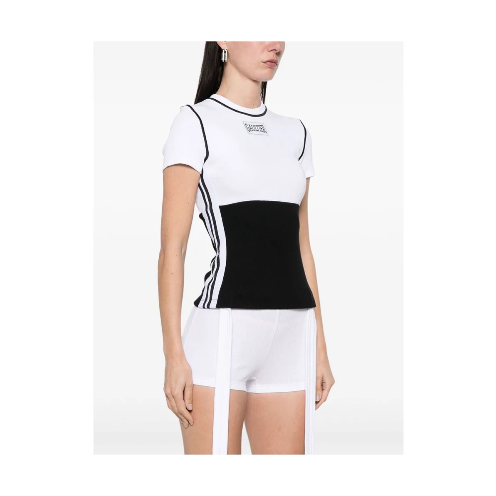 Jean Paul Gaultier Zwart Color-Block Crew Neck T-shirt Black Dames