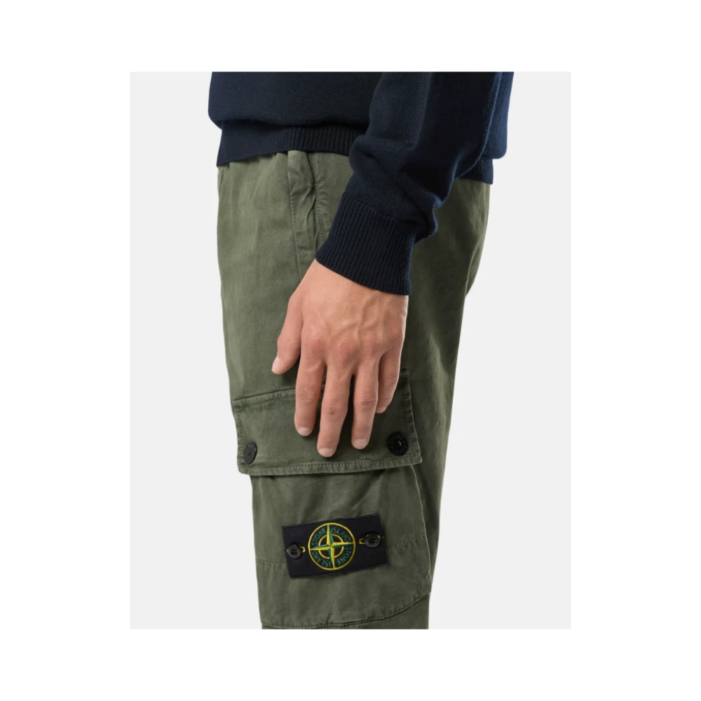 Stone Island Groene Slim Fit Cargo Broek Green Heren