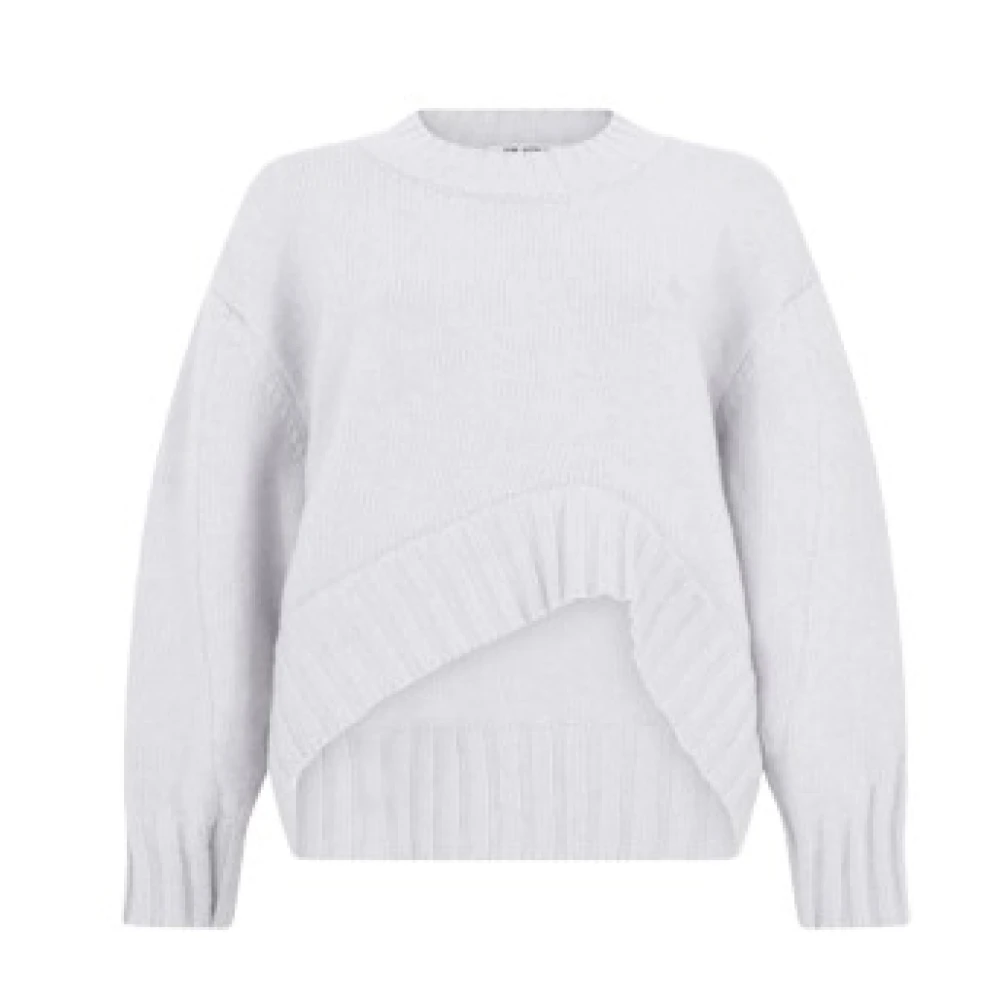 The Attico Sprayed Wool Cashmere Jumper - Female - Round-Neck Knitwear - Gray - S - Knitwear