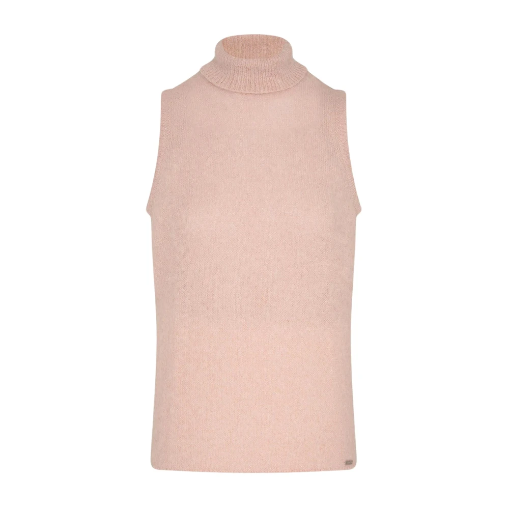 Kiton Alpaca High-Neck Sleeveless Jumper Pink Dames