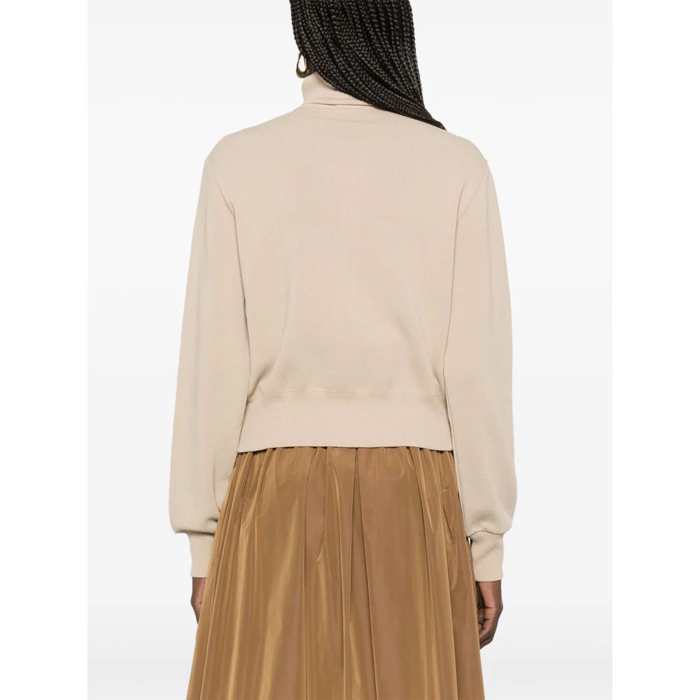 Autry Beige Jas met Hoge Kraag en Rits Beige Dames