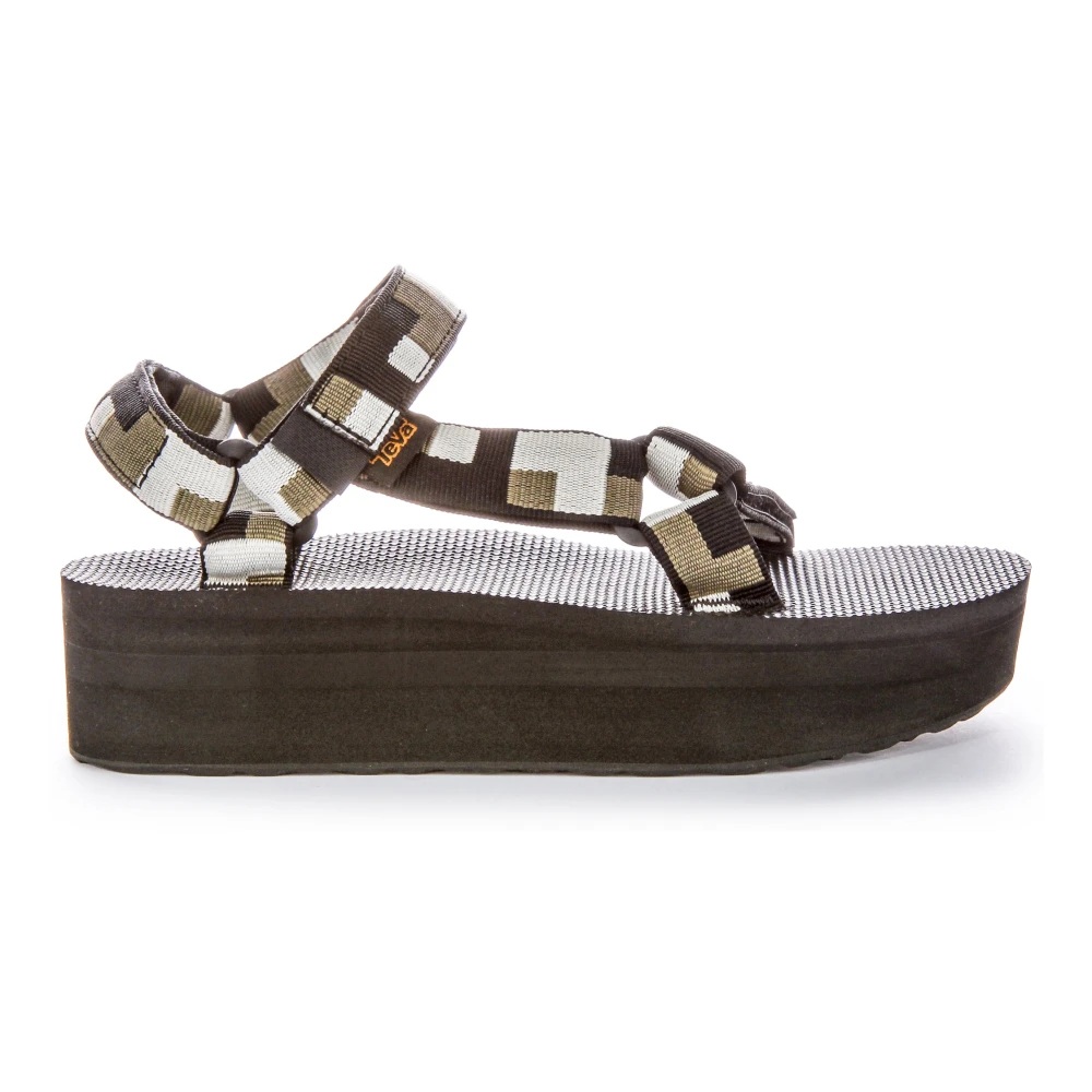 Teva Women's Multicolor Flat Sandals, 4 Uk, Flatform Sandals Black Olive